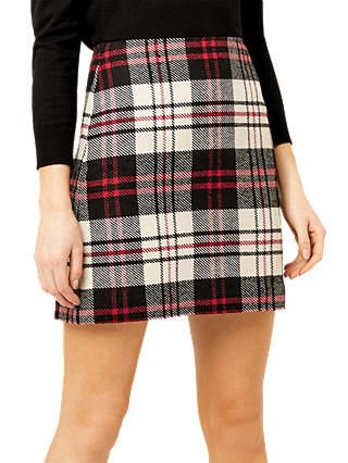 Warehouse Check Skirt, Multi/Red