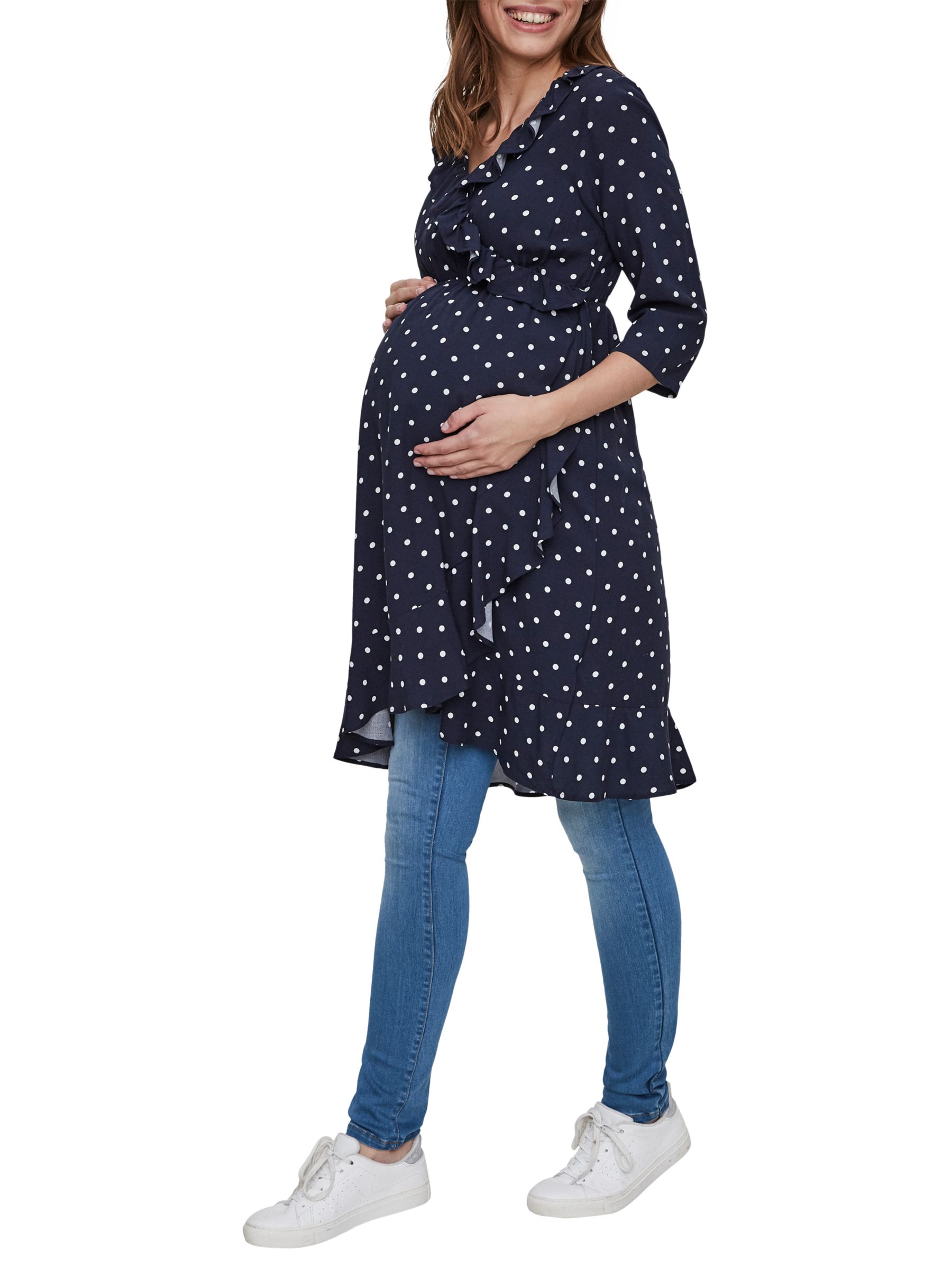 Mamalicious Lua Woven Dot Dress Black Iris At John Lewis