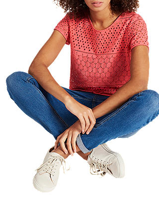 Joules Nadine Broderie Top, Red Sky