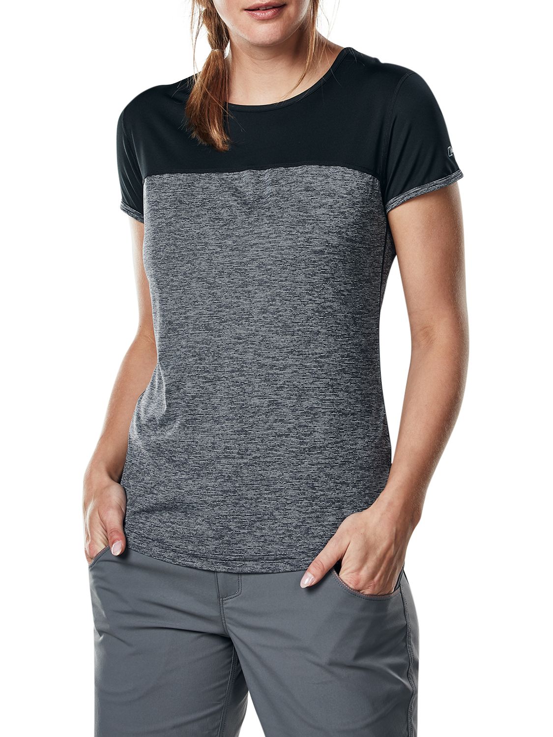 Berghaus Voyager Short Sleeve T-Shirt, Carbon Marl/Jet Black