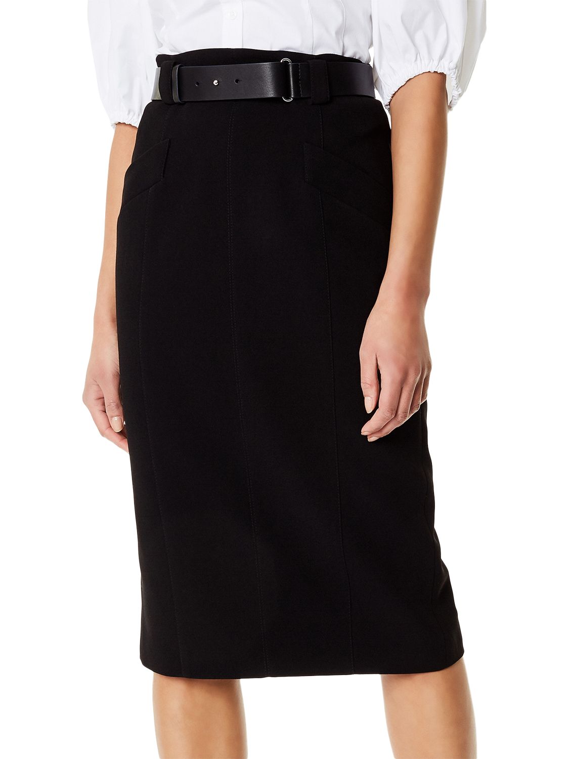 Karen Millen Belt Pencil Skirt, Black