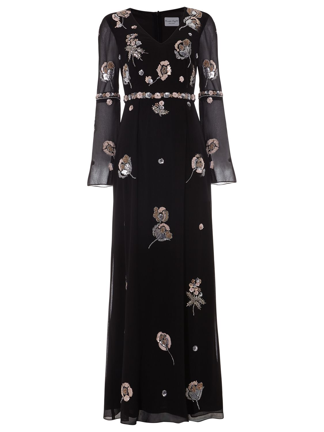 Phase Eight Collection 8 Beaded Flower Dress, Black