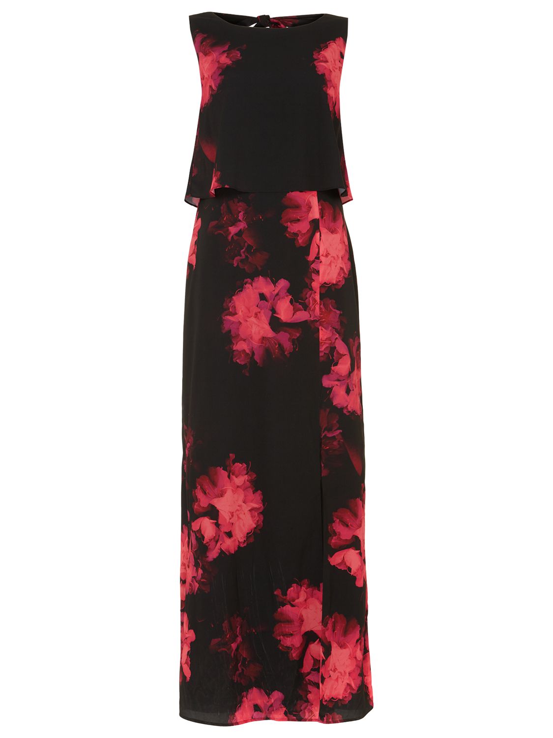 Phase Eight Ali Floral Printed Maxi Dress, Black/Hot Pink at John Lewis & Partners