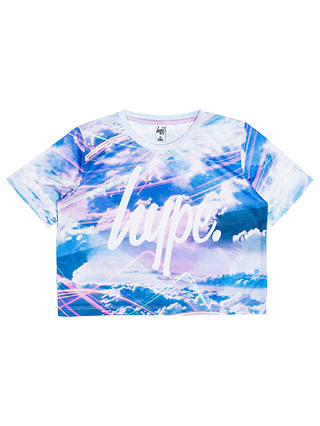 Hype Girls' Cloud Print T-Shirt, Blue