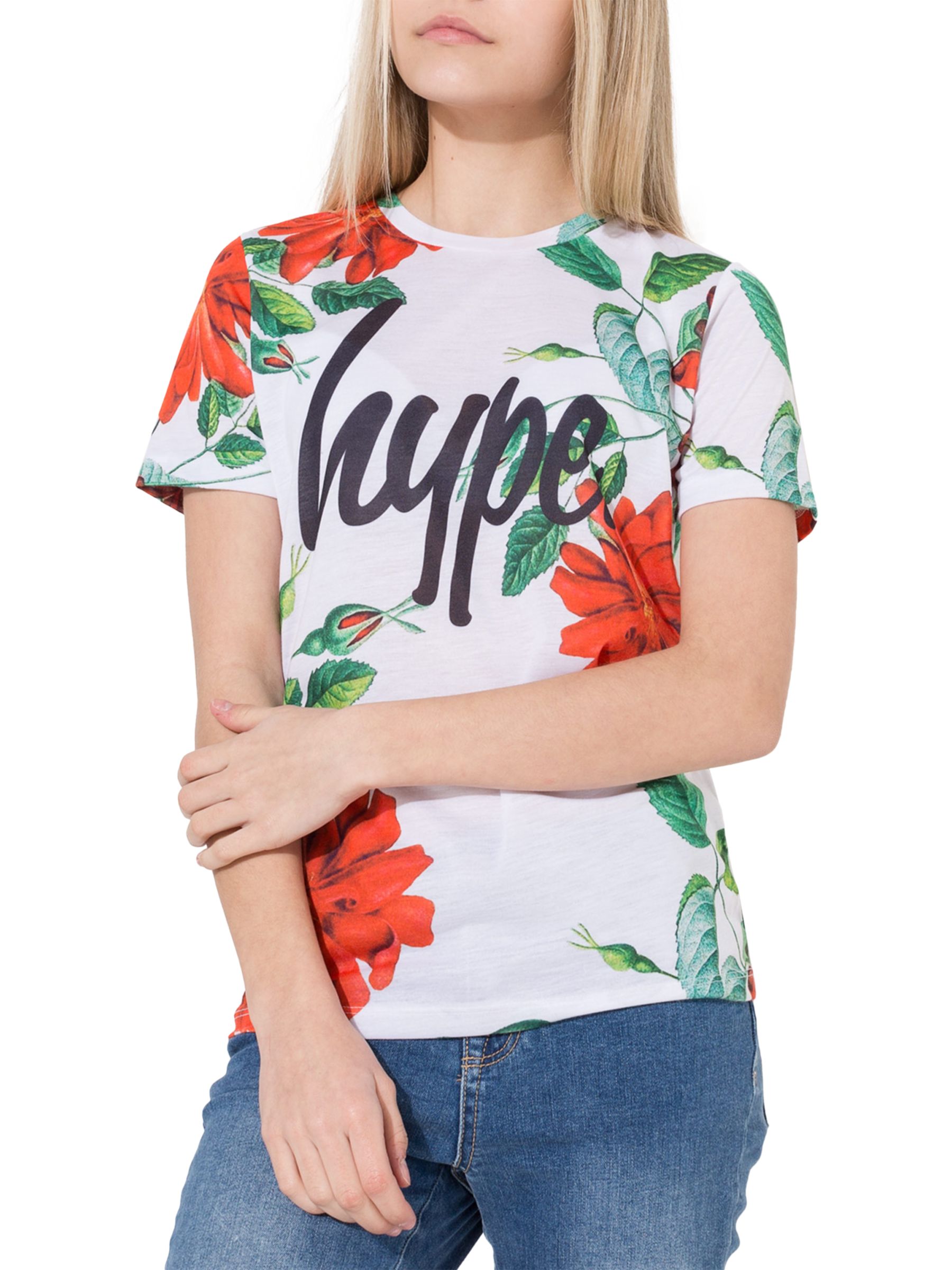 Hype Girls Floral T Shirt White At John Lewis Partners