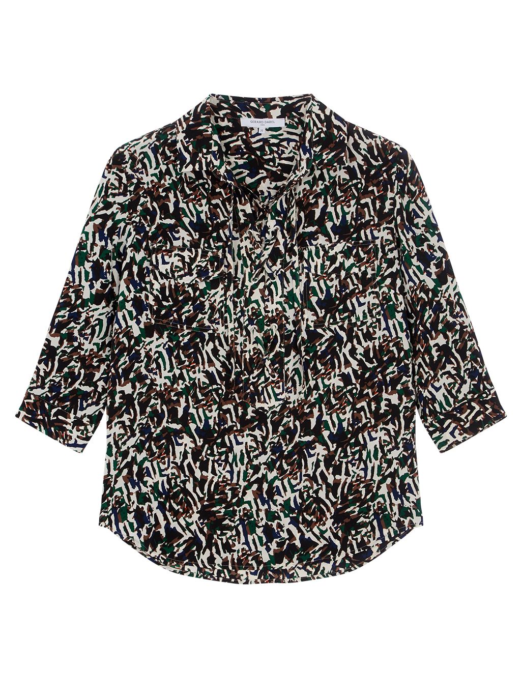 Gerard Darel Chloe Silk Blouse, Green/Multi