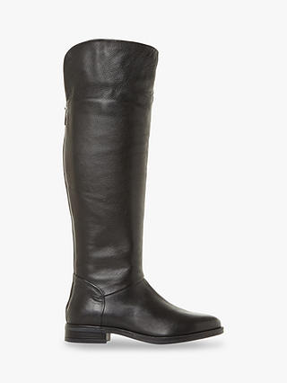 Dune Tahnie Knee High Boots, Black Leather