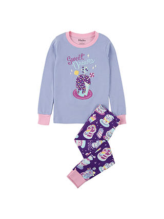 Hatley Girls' Sweet Dreams Organic Cotton Pyjamas, Purple