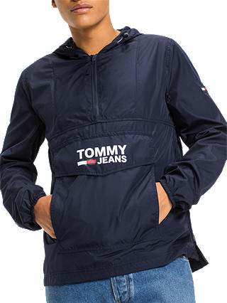 Tommy Jeans Pop Over Branded Anorak, Black Iris