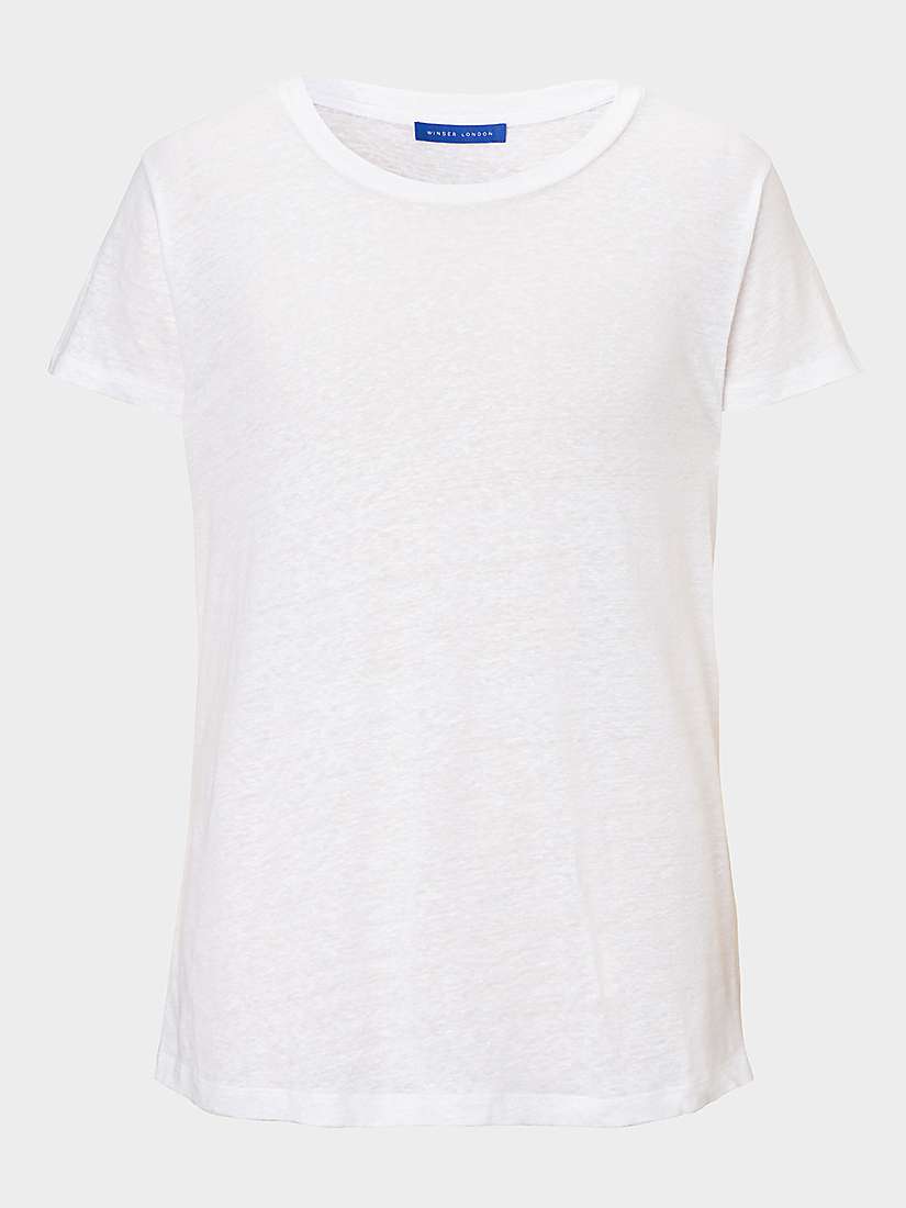 Buy Winser London Pure Linen T-Shirt, White Online at johnlewis.com