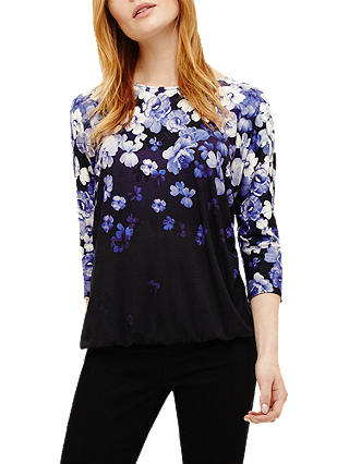 Phase Eight Frankie Floral Print Top, Blue