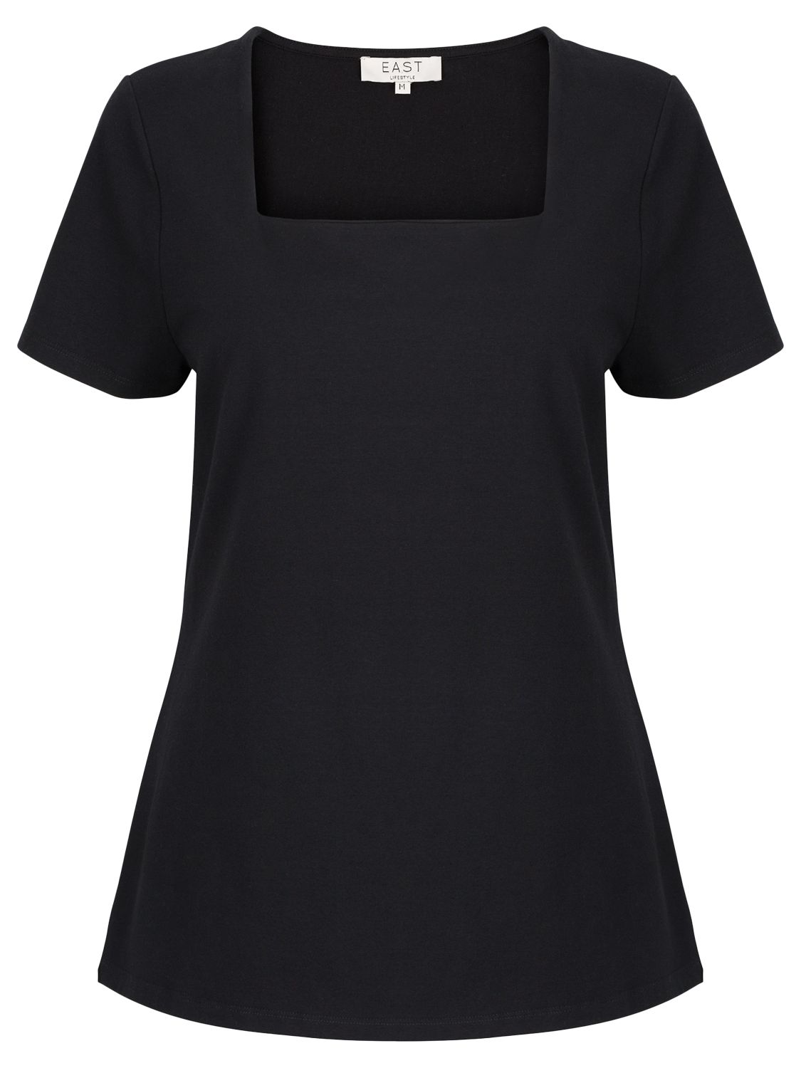 East Square Jersey Top, Black