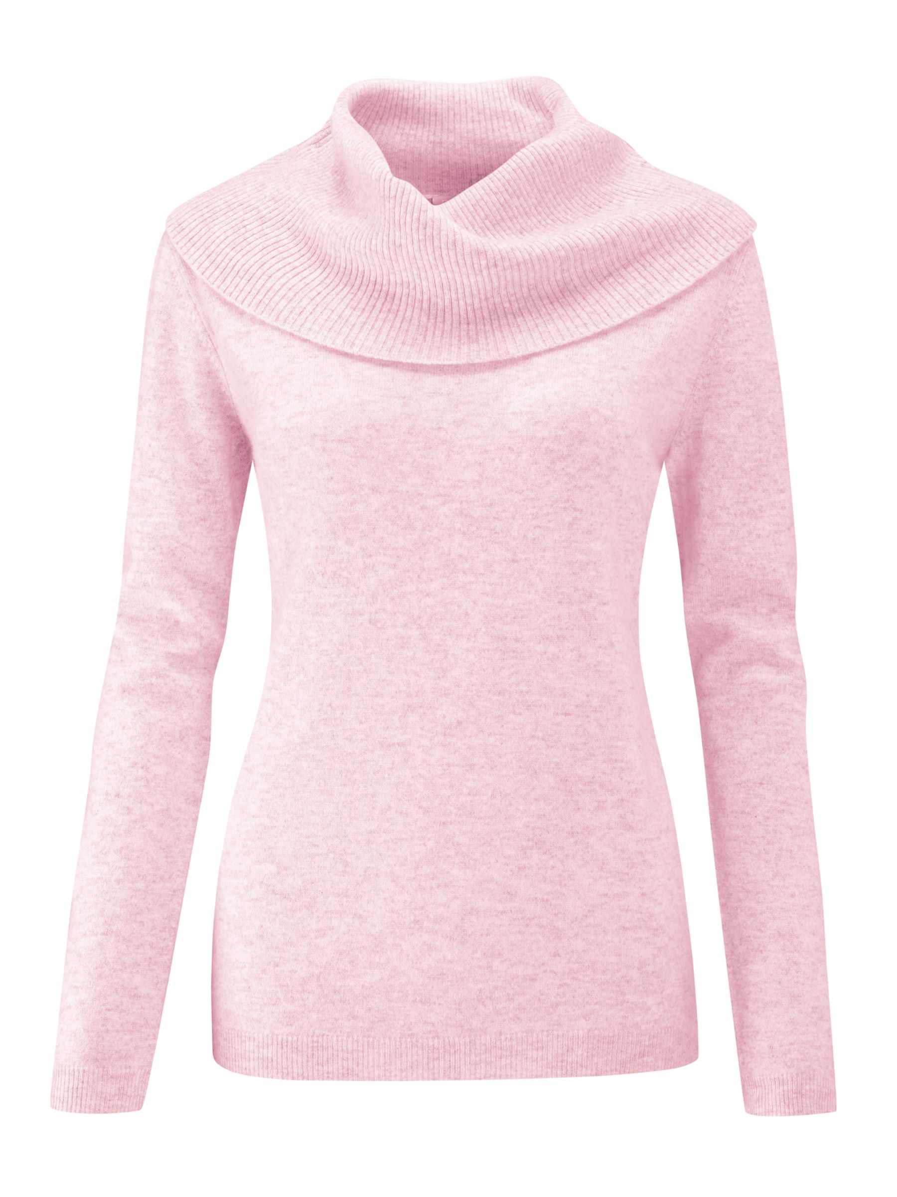 Pure Collection Cashmere Cowl Neck Sweater, Rose Mist