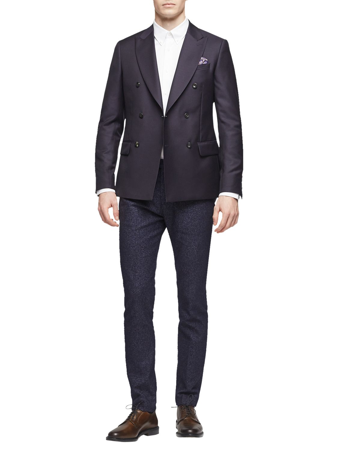 Reiss Carlotta Double Breasted Slim Fit Suit Jacket, Navy