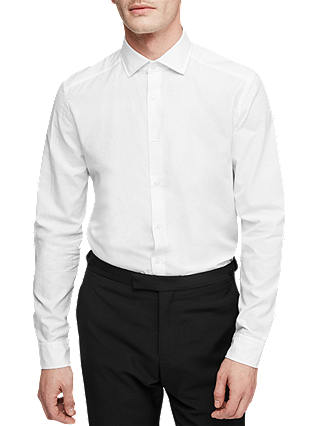 Reiss Bruce Spread Collar Cotton Shirt, White