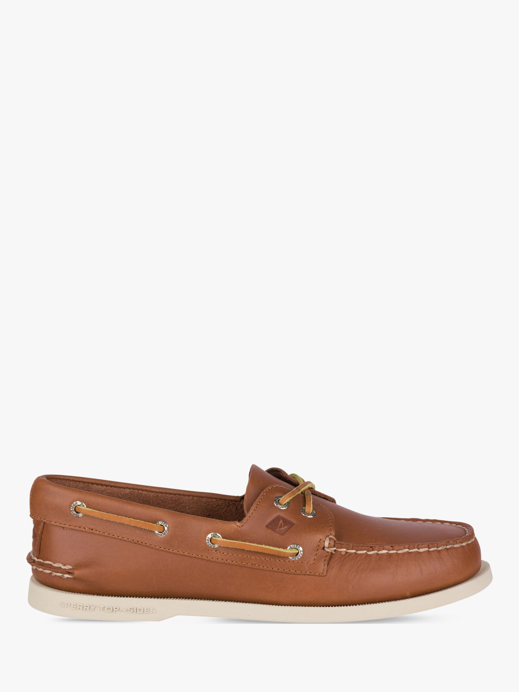 Sperry A/O Leather Boat Shoes, Tan at John Lewis & Partners