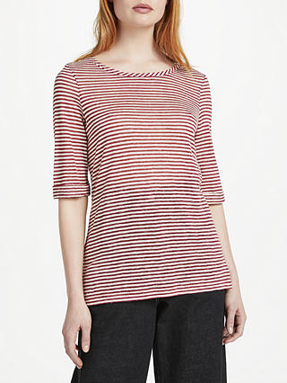 Finery Shadwell Jersey Top, Red/White