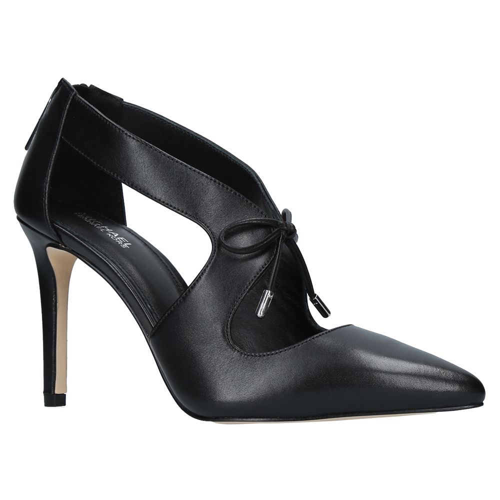 MICHAEL Michael Kors Romee Tie Stiletto Heel Court Shoes, Black Leather