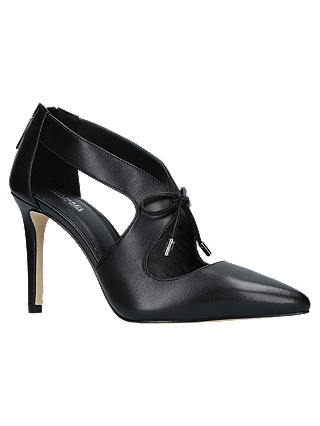 MICHAEL Michael Kors Romee Tie Stiletto Heel Court Shoes, Black Leather