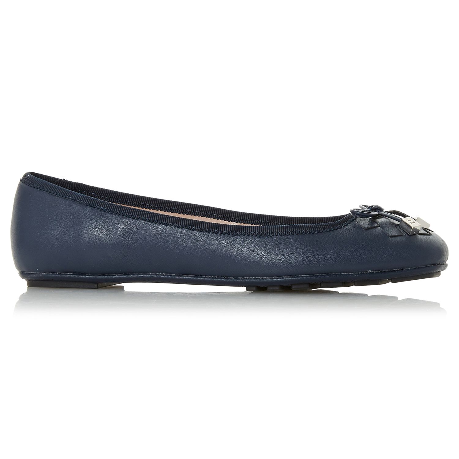 Dune Harland Ballet Pumps | Navy Leather at John Lewis & Partners