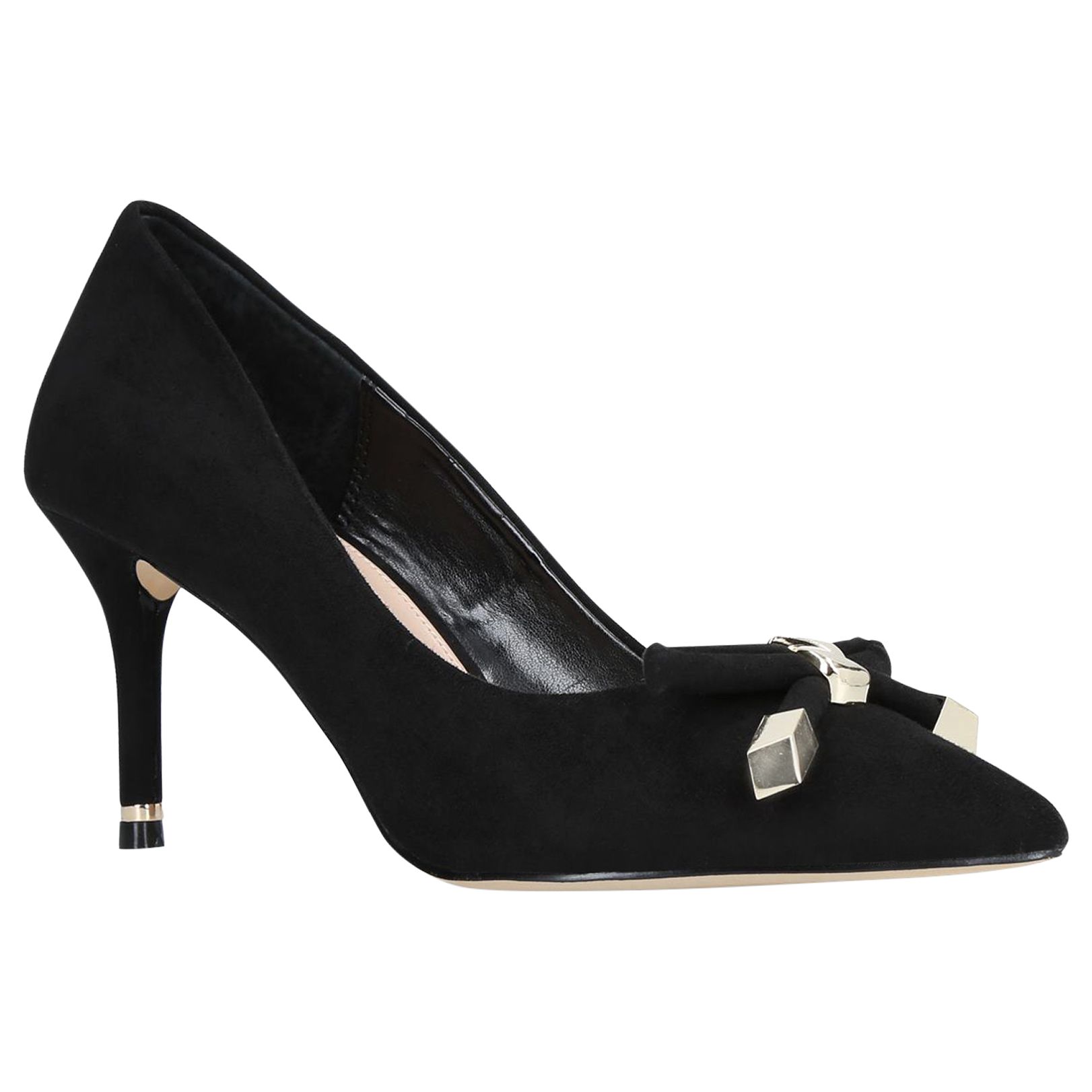 Carvela Kupid Bow Stiletto Heel Court Shoes, Black, 4