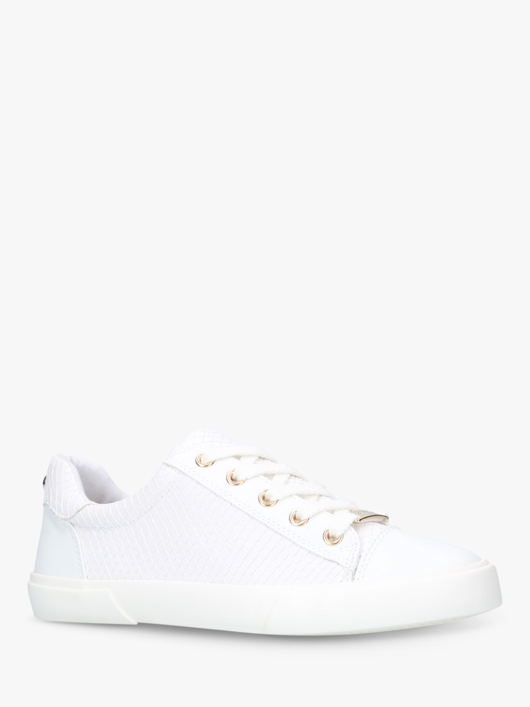 Carvela Light Lace Up Trainers, White at John Lewis & Partners