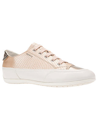 Geox Women's New Moena Lace Up Trainers, Off White/Pink
