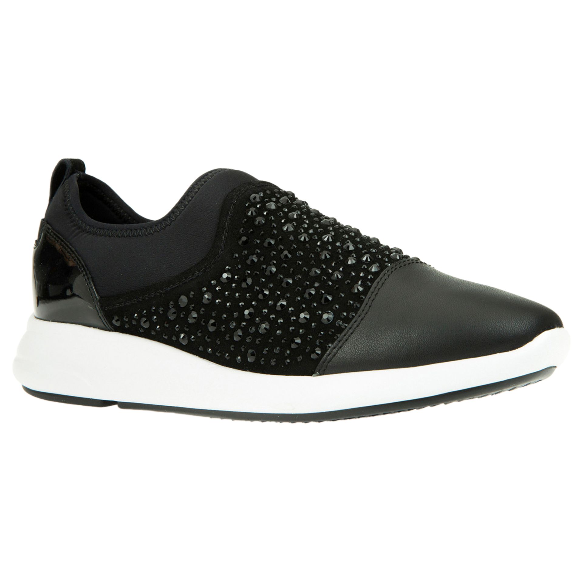 Geox Women's Ophira Breathable Slip On Trainers, Black