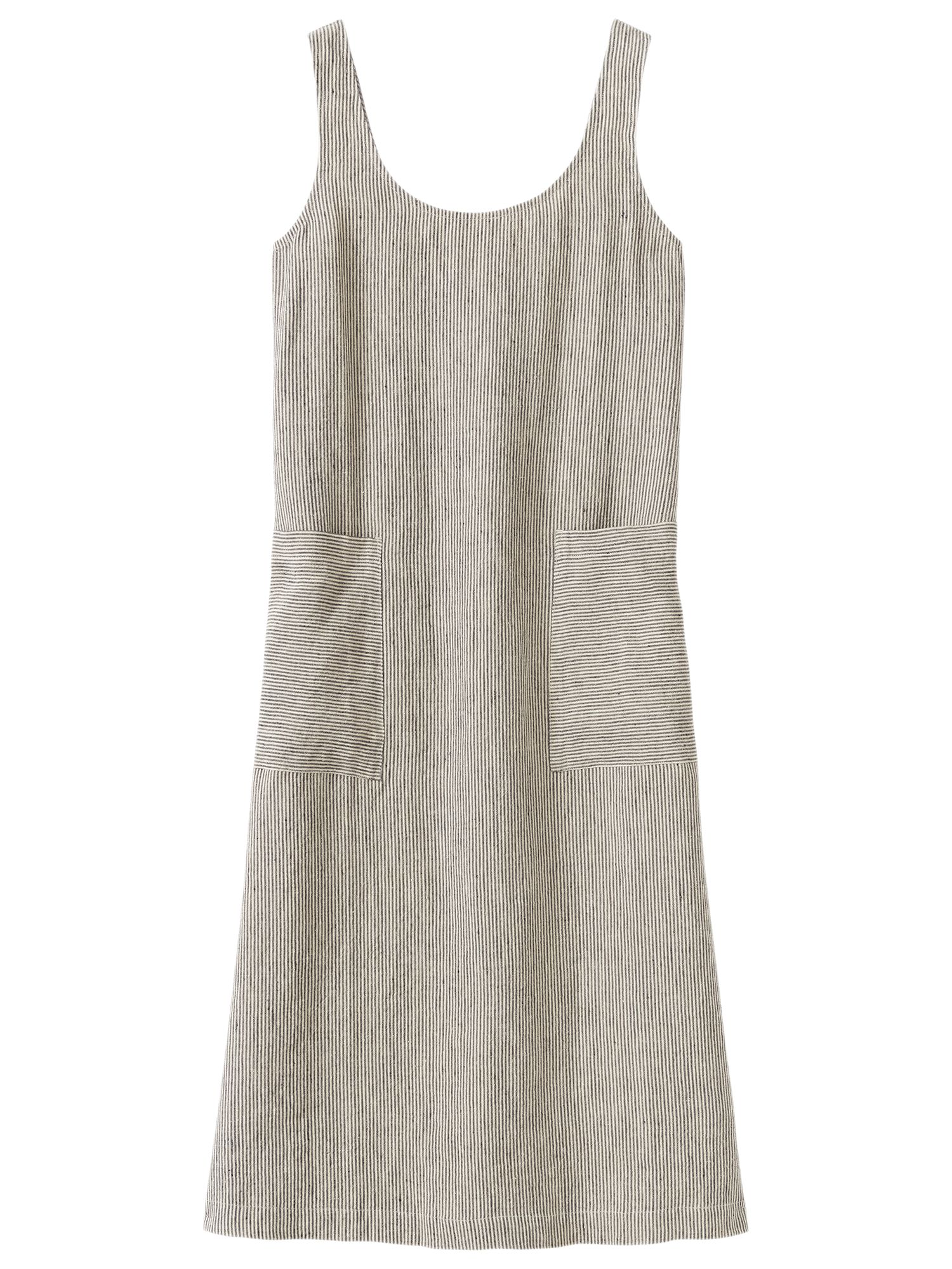 Toast Ticking Stripe Linen Sun Dress, Ecru/Grey