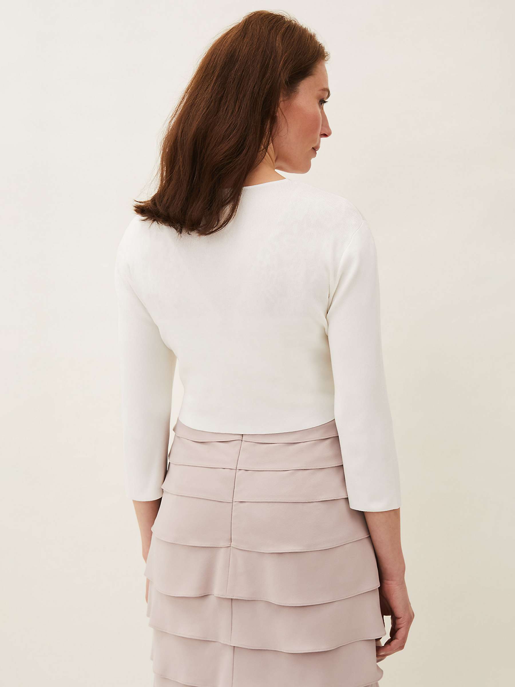 Buy Phase Eight Salma Knit Jacket, Ivory Cream Online at johnlewis.com