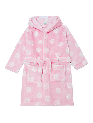 John Lewis & Partners Girls' Spot Print Robe, Pink