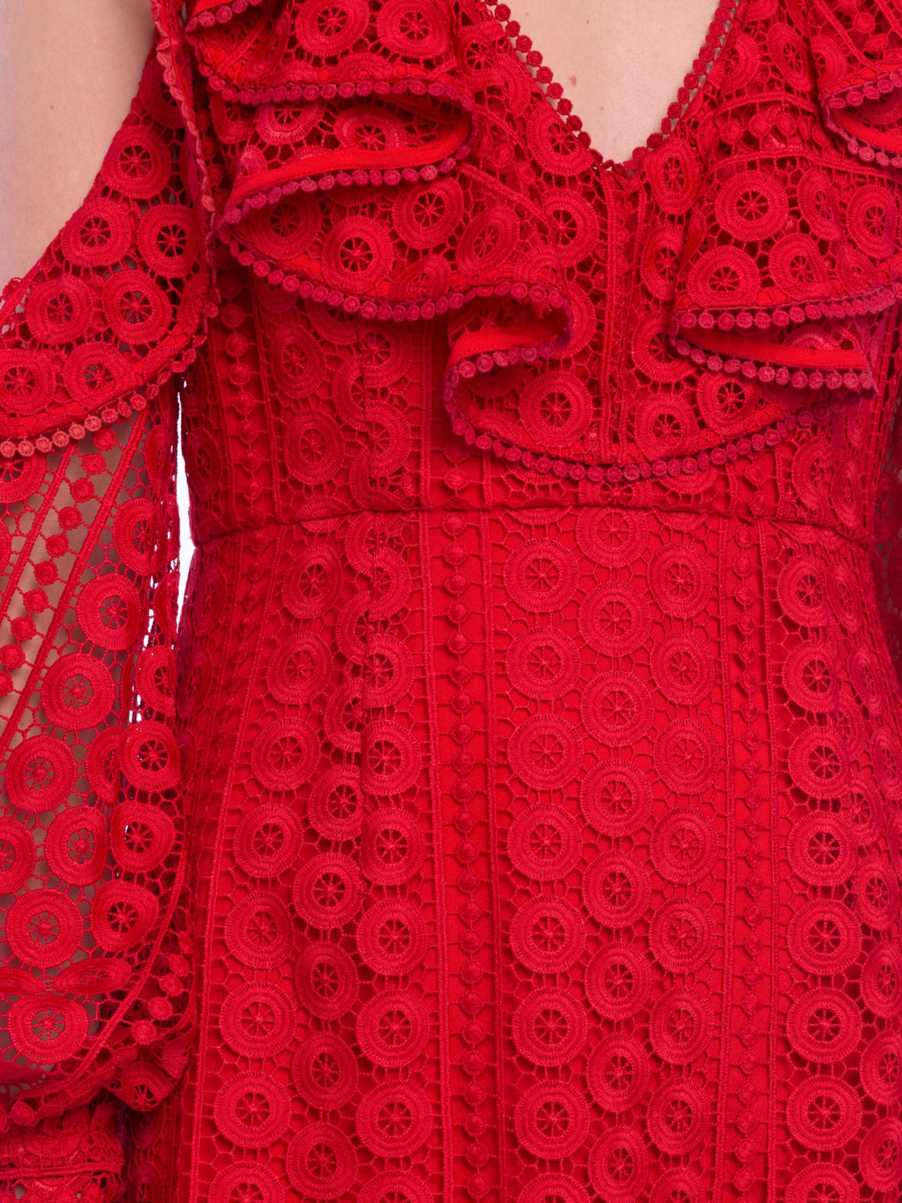 French Connection Massey Lace Dress, Blazer Red