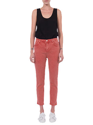 French Connection Antique Dye Ankle Grazer Jeans, Coral Sands