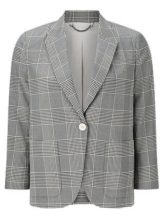 Jigsaw Portofino Plaid Jacket, Grey