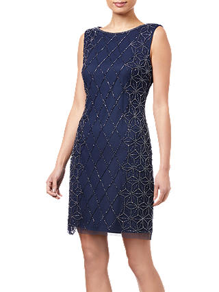 Adrianna Papell Embellished Cocktail Dress, Navy/Gunmetal
