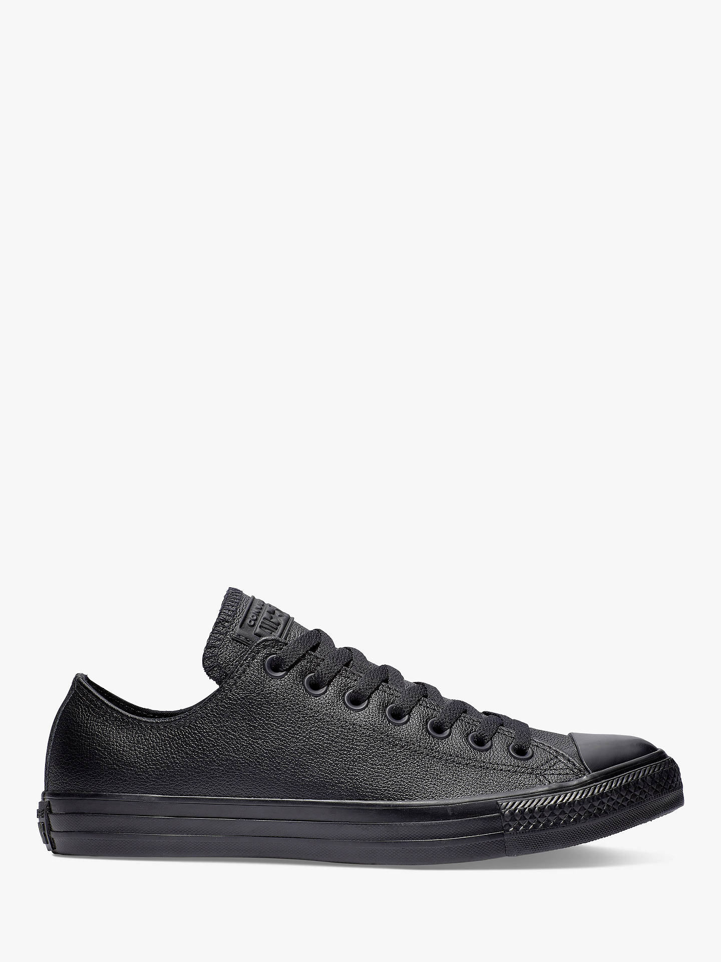 Converse Chuck Taylor All Star Ox Leather Trainers, Black Leather at ...