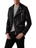 Reiss Hemming Quilted Leather Jacket, Black