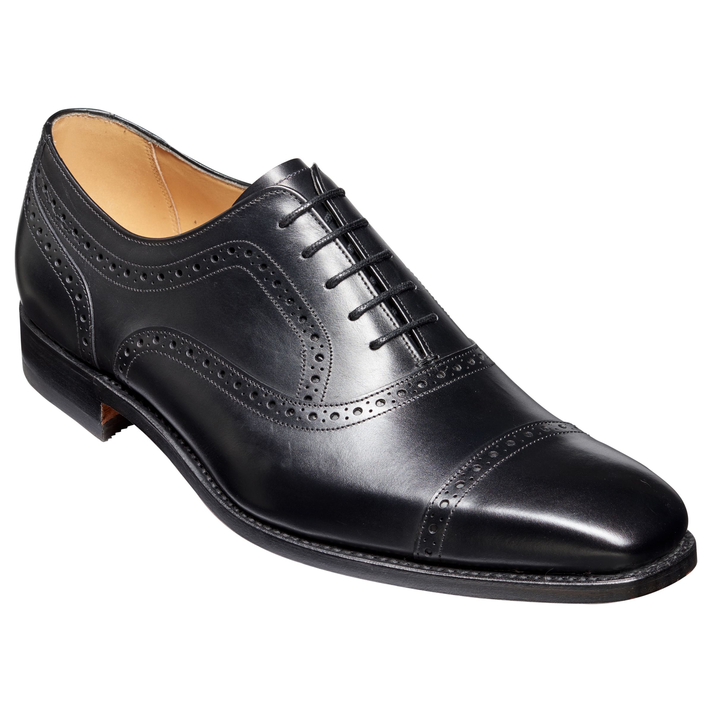 Barker Luke Leather Goodyear Welted Brogues, Black