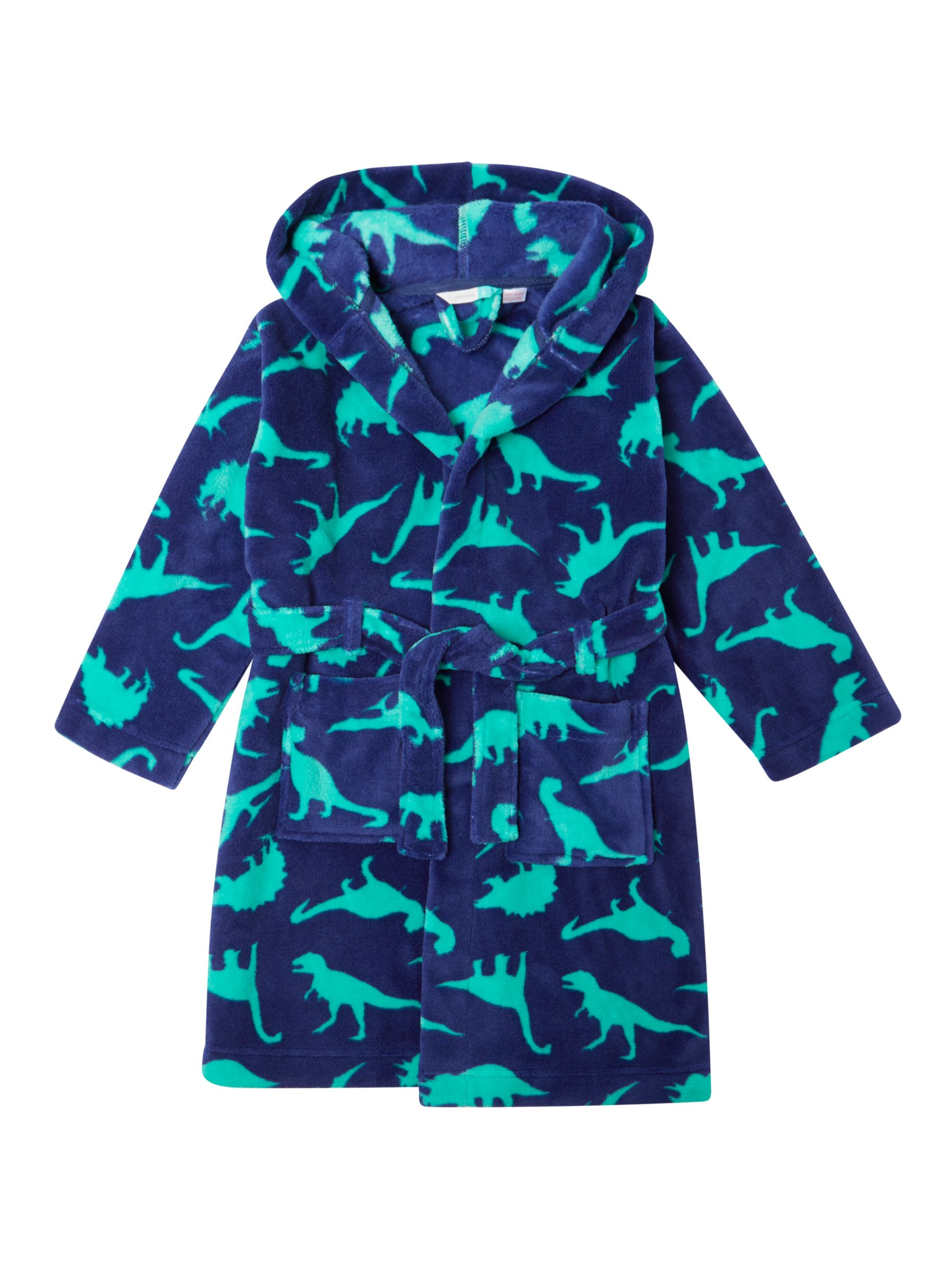 John Lewis Partners Boys Dinosaur Robe Blue At John Lewis Partners   003414389