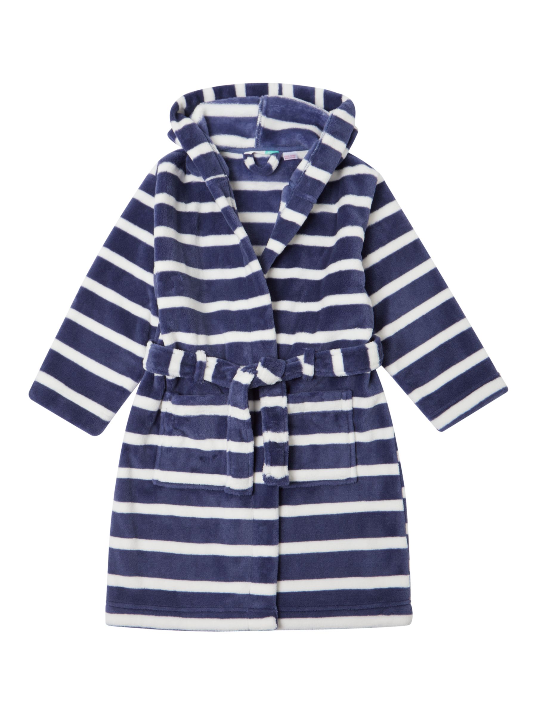 John Lewis & Partners Boys' Striped Robe, Blue/White