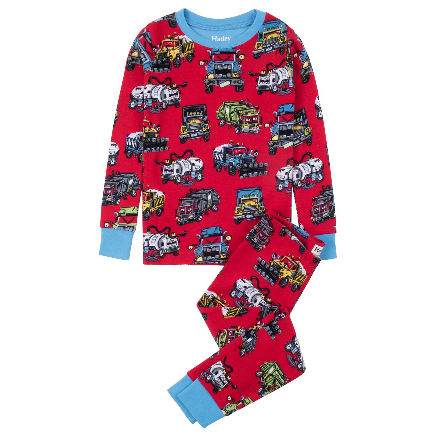 Hatley Boys' Monster Trucks Pyjamas, Red at John Lewis & Partners