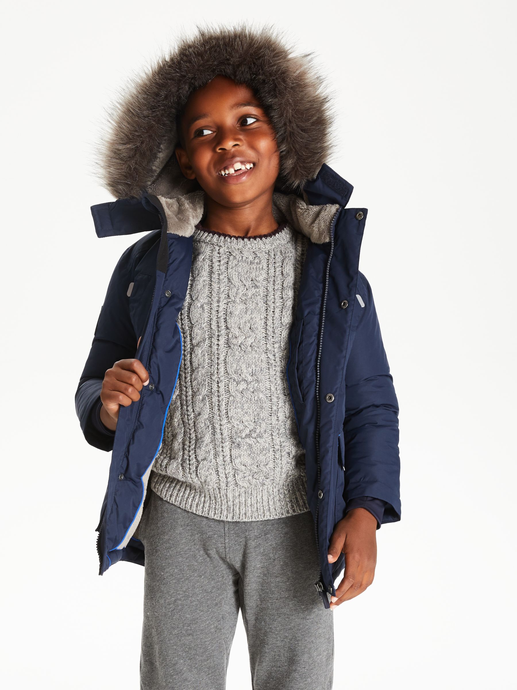 John Lewis & Partners Boys' Waterproof Parka Jacket, Blue