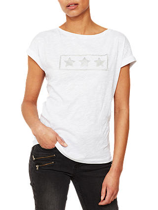 Mint Velvet Star Outline T-Shirt, Ivory