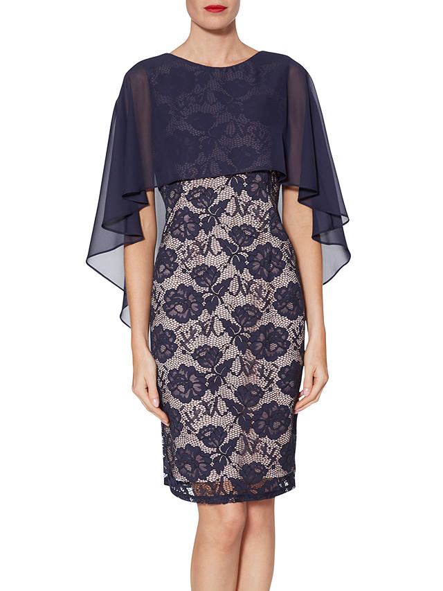 Gina Bacconi Minnie Floral Embroidery Dress, Navy