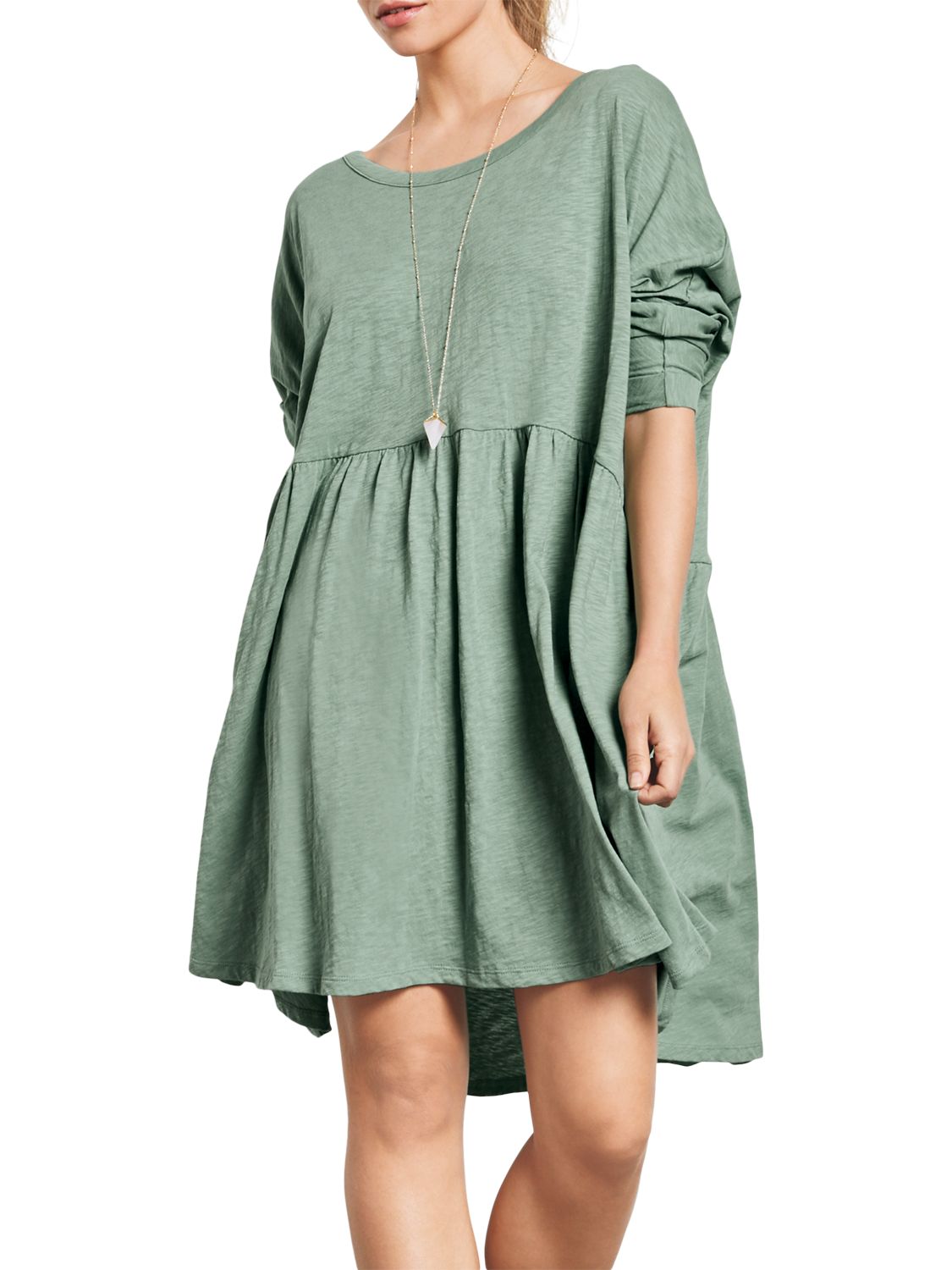 hush Oversized Babydoll Dress, Granite Green, XS
