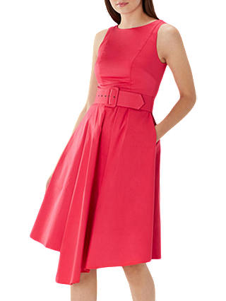 Coast Isabelle Belted Dress, Hot Pink