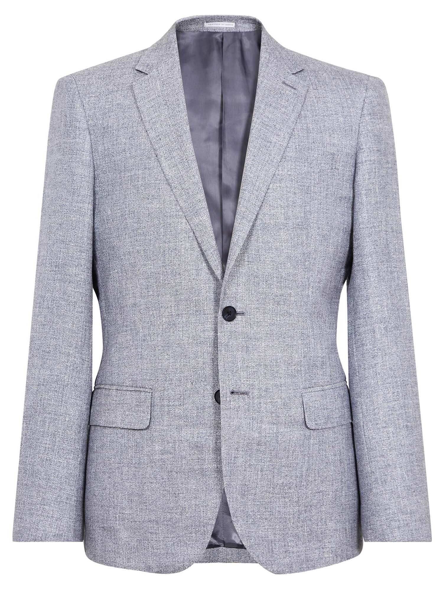 Reiss Amatrice Linen Blend Modern Fit Suit Jacket, Soft Blue at John Lewis & Partners