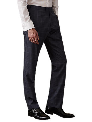 Reiss Tremezzo Check Slim Fit Wool Suit Trousers, Airforce Blue