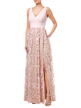 Adrianna Papell Embellished Tulle Dress, Satin Blush