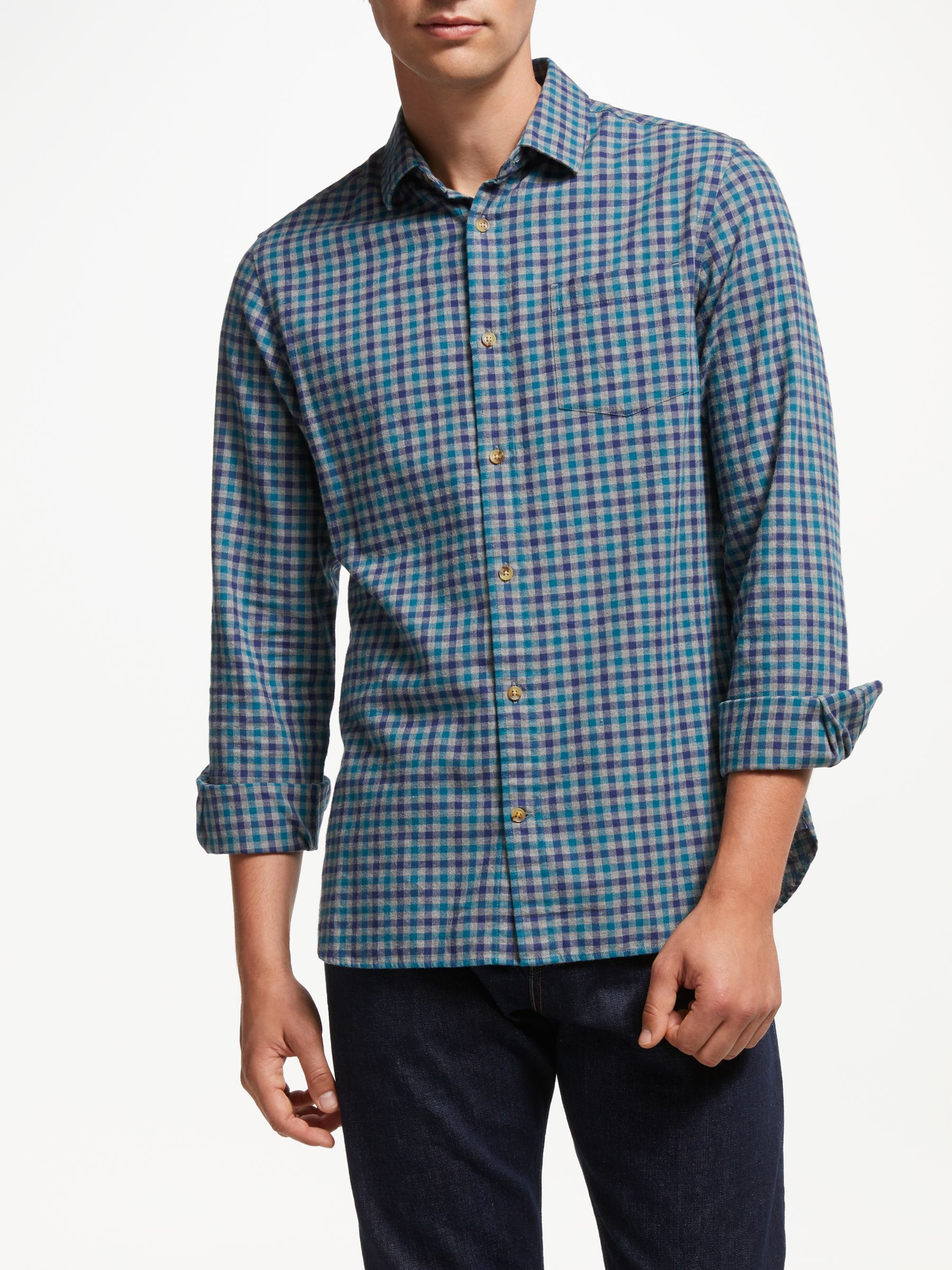 John Lewis & Partners Brushed Gingham Shirt